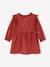 Corduroy Dress with Broderie Anglaise Ruffles for Baby Girls terracotta - vertbaudet enfant 