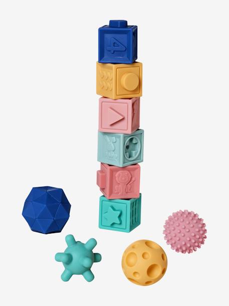 Set of 6 Cubes & Sensory Balls multicoloured - vertbaudet enfant 