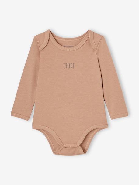 Lot 5 bodies manches longues BASICS bébé emmanchures US en coton bio lot blanc - vertbaudet enfant 