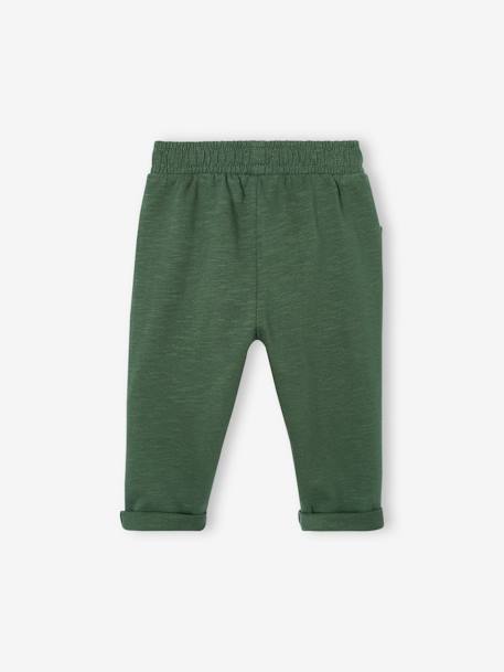 Lot de 2 pantalons bébé en molleton cappuccino+vert sapin - vertbaudet enfant 