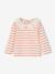 T-shirt bébé col brodé manches longues beige clair+rayé marine+rayé rouge - vertbaudet enfant 