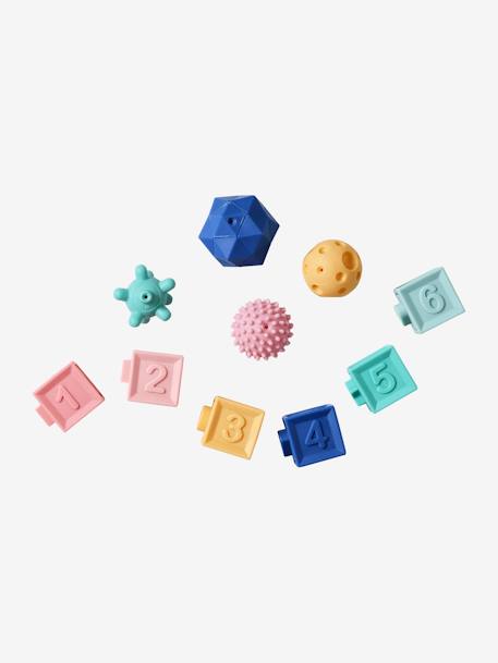 Set of 6 Cubes & Sensory Balls multicoloured - vertbaudet enfant 