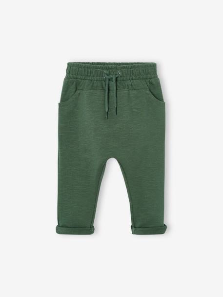 Lot de 2 pantalons bébé en molleton cappuccino+vert sapin - vertbaudet enfant 