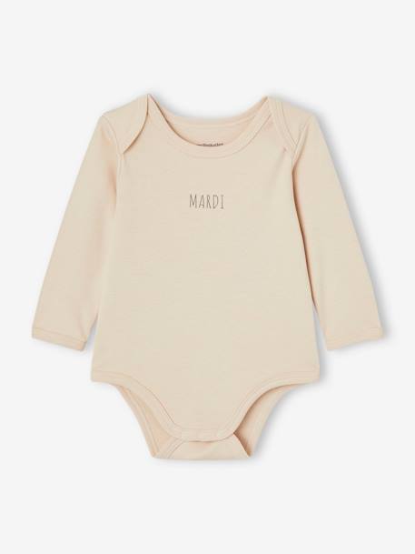 Pack of 5 Long Sleeve Bodysuits in Organic Cotton with Cutaway Shoulders for Babies, BASICS set white - vertbaudet enfant 