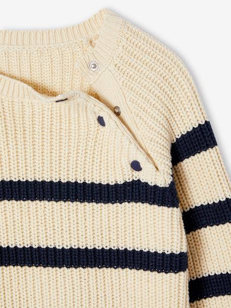 Pull garçon rayé bleu moyen+caramel+écru+encre+vert sauge - vertbaudet enfant 