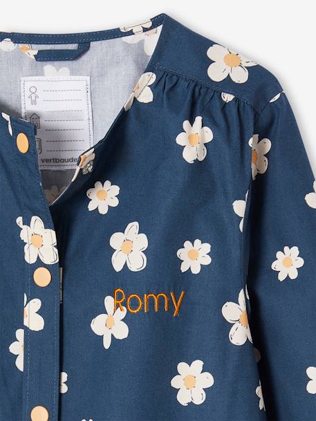 Tablier fille personnalisable à fleurs marine - vertbaudet enfant 