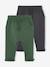 Lot de 2 pantalons bébé en molleton cappuccino+vert sapin - vertbaudet enfant 