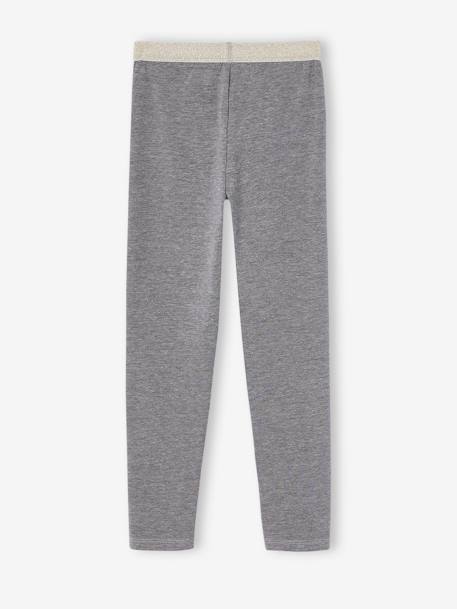 Legging fille ceinture irisée Basics gris chiné+MARINE GRISE+NOIR+vert sauge+vieux rose - vertbaudet enfant 