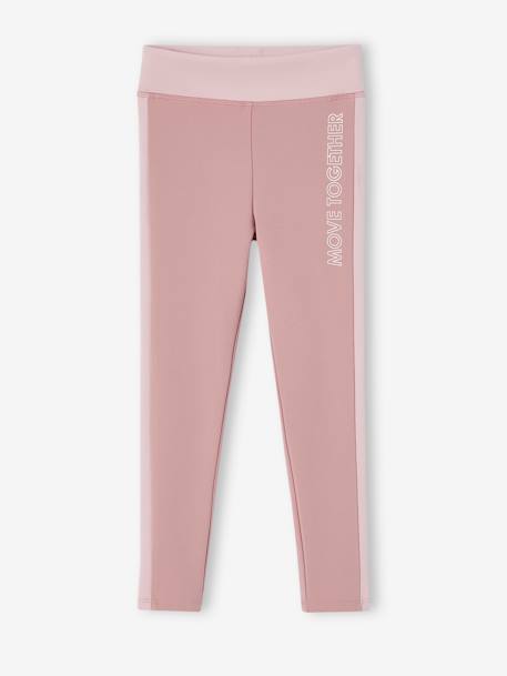 Sports Leggings with Stripe Down the Sides, for Girls Dark Blue+marl grey+navy blue+rosy - vertbaudet enfant 