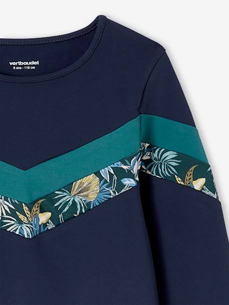 Sports Top in Techno Fabric for Girls navy blue - vertbaudet enfant 