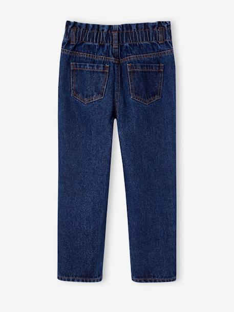 Jean fille paperbag poches coeur bleu moyen+denim brut+denim gris - vertbaudet enfant 