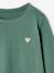 T-shirt fille coeur pailleté manches longues anthracite+corail+écru+rose poudré+vert émeraude - vertbaudet enfant 