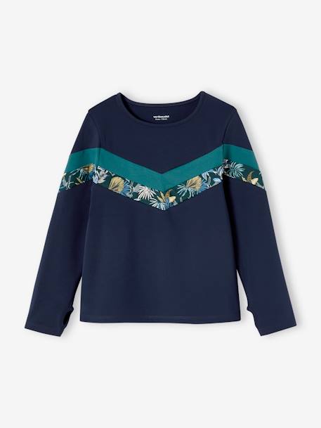 Sports Top in Techno Fabric for Girls navy blue - vertbaudet enfant 
