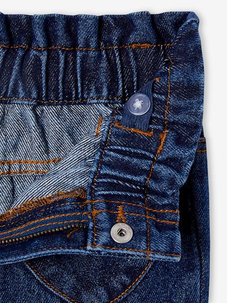 Jean fille paperbag poches coeur bleu moyen+denim brut+denim gris - vertbaudet enfant 