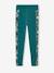 Sports Leggings in Techno Fabric, Stripe on the Sides with Exotic Flowers Print, for Girls emerald green - vertbaudet enfant 