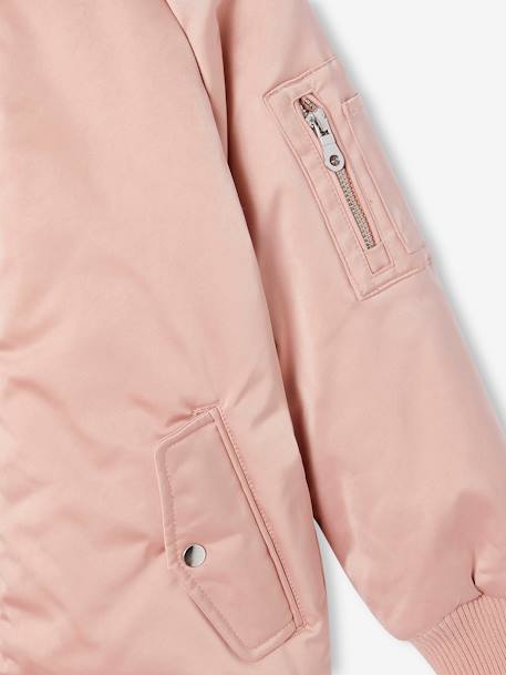 Bomber Jacket with Satiny Effect for Girls rosy - vertbaudet enfant 