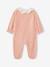 Pyjama bébé fille velours collerette imprimée rose poudré - vertbaudet enfant 