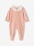 Pyjama bébé fille velours collerette imprimée rose poudré - vertbaudet enfant 