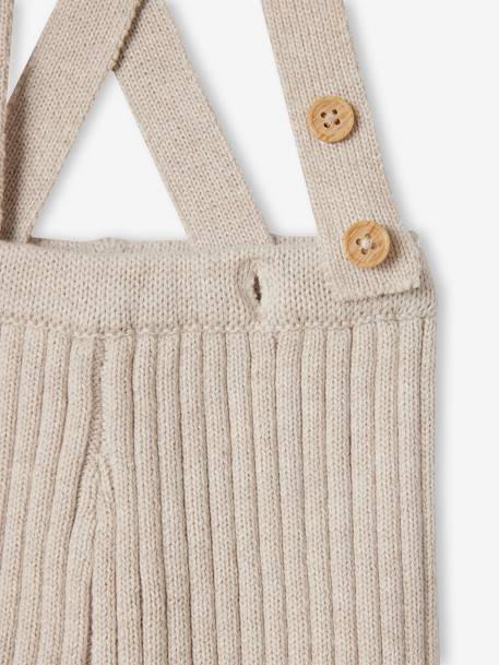 Tricot Leggings with Braces for Babies marl beige - vertbaudet enfant 