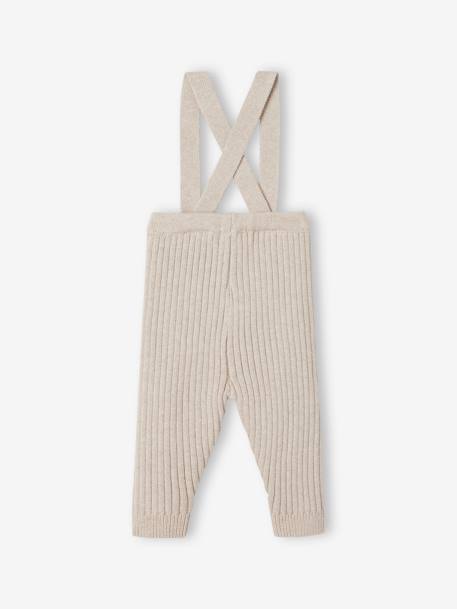 Tricot Leggings with Braces for Babies marl beige - vertbaudet enfant 