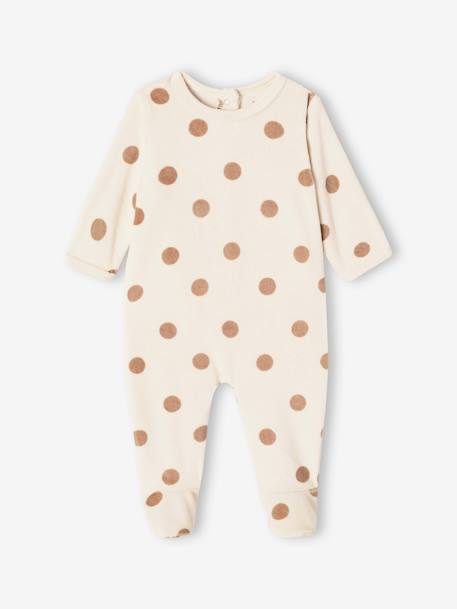 Lot de 3 pyjamas bébé mixtes en velours cappuccino+rose - vertbaudet enfant 