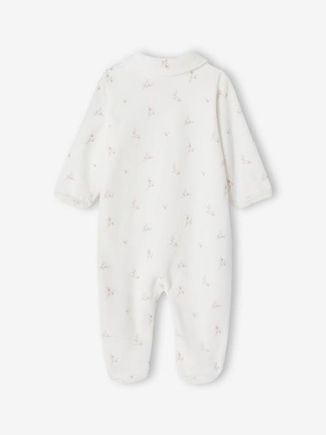 Lot de 2 pyjamas mixtes velours ouverture naissance cappuccino+rose - vertbaudet enfant 
