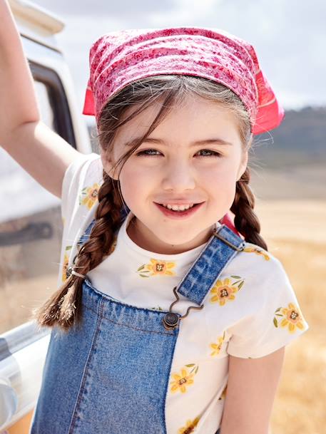 Foulard personalisable à imprimé fleuri fille rose imprimé - vertbaudet enfant 