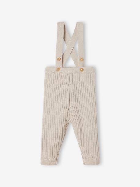 Tricot Leggings with Braces for Babies marl beige - vertbaudet enfant 