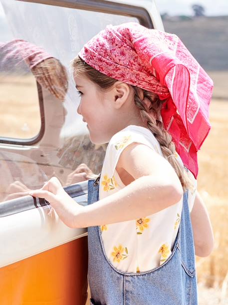 Foulard personalisable à imprimé fleuri fille rose imprimé - vertbaudet enfant 