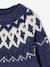 Pull jacquard garçon col rond bleu ardoise+vert - vertbaudet enfant 
