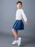 Jupe fille en jean plissée denim gris+stone - vertbaudet enfant 