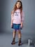 Long Hooded Sweatshirt for Girls mauve - vertbaudet enfant 