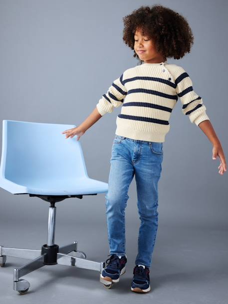 Jean garçon slim morphologique FIN denim black+DENIM BRUT+denim gris+DENIM GRIS FONCE+double stone+STONE - vertbaudet enfant 