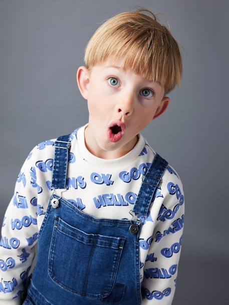 Long Sleeve Sweatshirt with XXL Inscriptions, for Boys printed white - vertbaudet enfant 