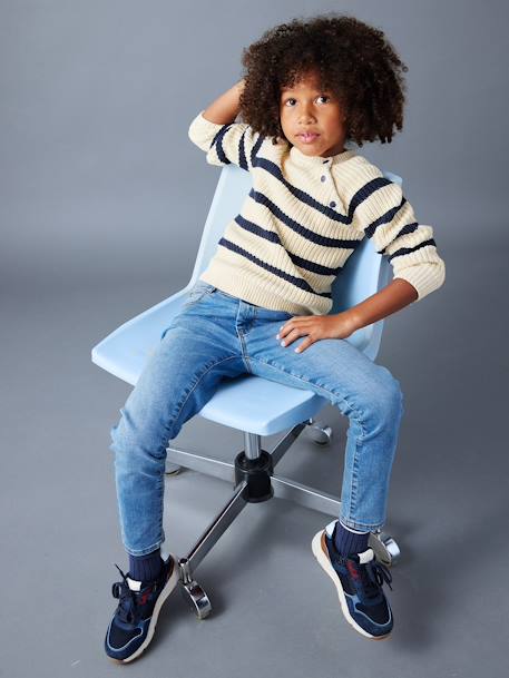 Slim morphological jeans for boys size medium black denim+Dark Blue+Dark Grey+Denim Blue+denim grey+double stone - vertbaudet enfant 