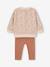 Ensemble bébé fille 3 pièces sweat + legging + bandeau personnalisable beige poudré+marine - vertbaudet enfant 