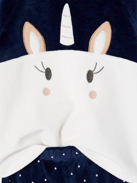 Pyjama fille velours licorne marine - vertbaudet enfant 