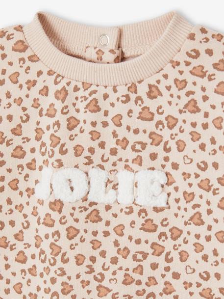 Ensemble bébé fille 3 pièces sweat + legging + bandeau personnalisable beige poudré+marine - vertbaudet enfant 