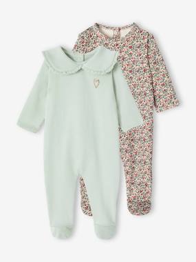 -Lot de 2 pyjamas bébé fille en molleton