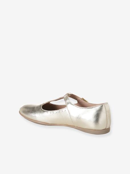 Flat Ballerina Pumps for Girls gold - vertbaudet enfant 