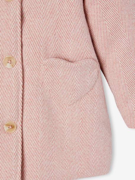 Manteau à capuche fille rose poudré - vertbaudet enfant 