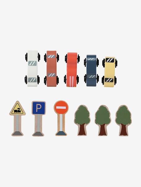 Coffret de véhicules et accessoires en bois FSC® multicolore - vertbaudet enfant 