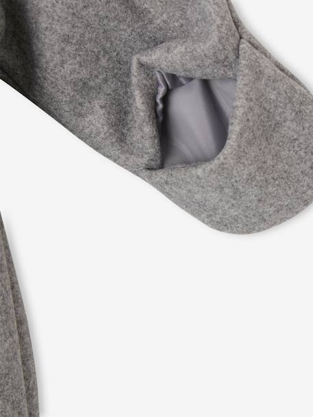 Hooded Pramsuit in Woollen-Like Fabric, Asymmetric Fastening, for Babies marl grey - vertbaudet enfant 