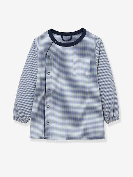 Gingham Check Smock for Boys, by CYRILLUS blue - vertbaudet enfant 