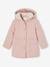 Manteau à capuche fille rose poudré - vertbaudet enfant 