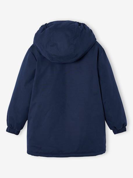 Hooded Parka Lined in Camouflage Print Sherpa, for Boys night blue - vertbaudet enfant 