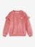 Sweat à volants en velours lisse motif chat fille rose - vertbaudet enfant 