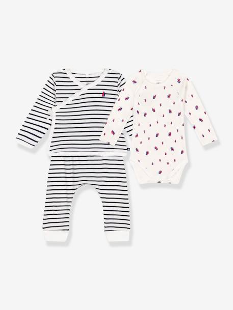 Ensemble 3 pièces bébé rayé bleu - vertbaudet enfant 