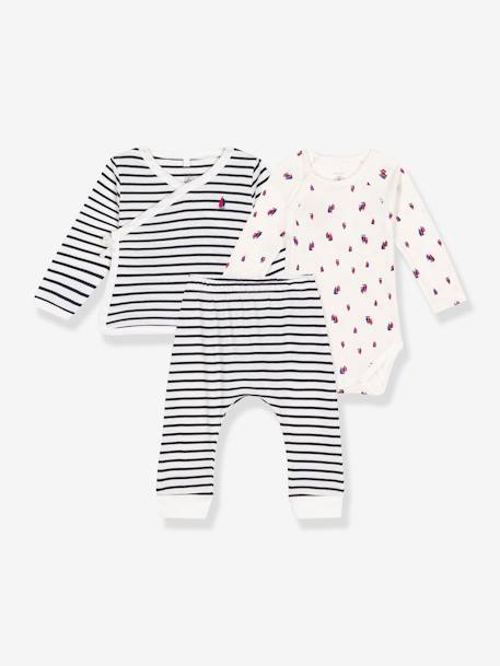 Ensemble 3 pièces bébé rayé bleu - vertbaudet enfant 
