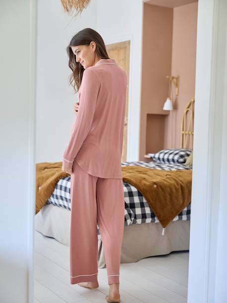 Ensemble 2 pièces pyjama uni de grossesse bois de rose - vertbaudet enfant 